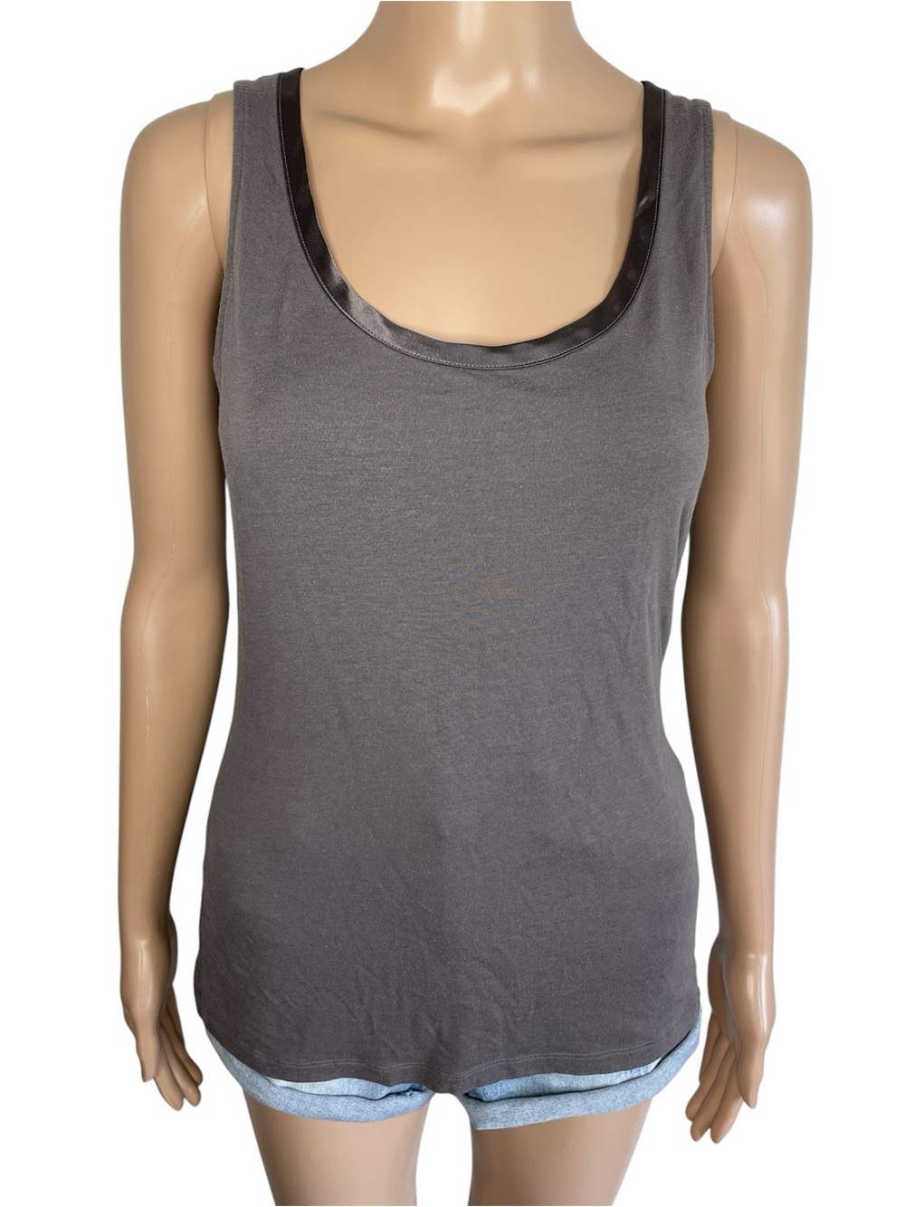 Banana Republic Gray Luxe Touch Pullover Scoop Neck Sleeveless Tank Top